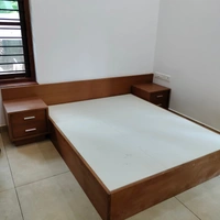 Wooden Bed - Brown, 76 Inch X 60 Inch