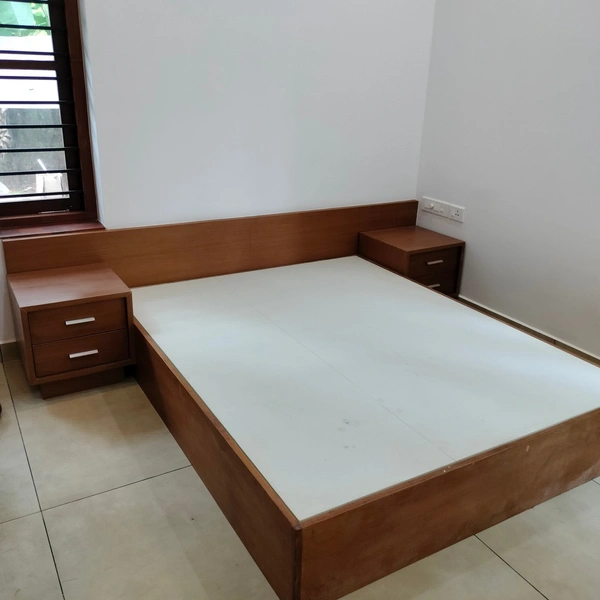 Wooden Bed - Brown, 76 Inch X 60 Inch