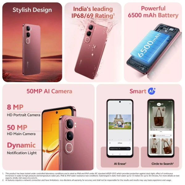 vivo Y31 5G (Rose Red, 128 GB)  (4 GB RAM)