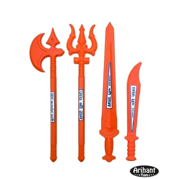 Arihant Toys | TRISHUL SET | Farsa, Trishul, Talwar & Khanjar | Virgin Plastic | Action Toy