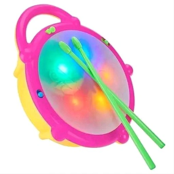 Battery Operated Flash Drum Toy for Kids | 5 Color Lights, 3 Game Modes, 9 Dulcet Songs | Musical Flash Drum with Music | Made in India | Powered: 3xAA Battery (Not Included)