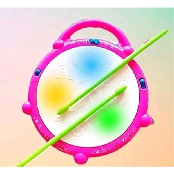 Battery Operated Flash Drum Toy for Kids | 5 Color Lights, 3 Game Modes, 9 Dulcet Songs | Musical Flash Drum with Music | Made in India | Powered: 3xAA Battery (Not Included)
