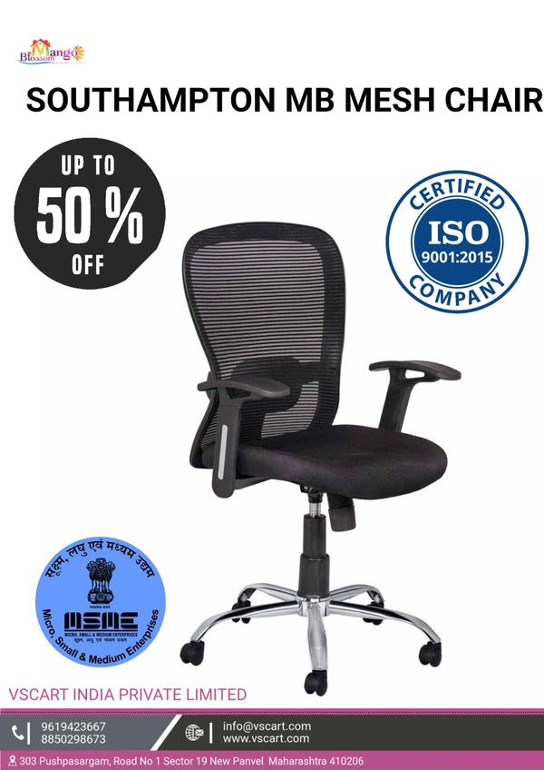 SOUTHAMPTON MB MESH OFFICE CHAIR BLACK  - Black, Medium