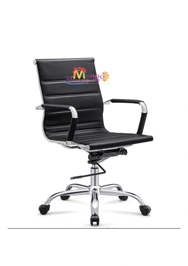 MANGO BLOSSOM CATHERINE MID BACK PVC CHAIR BLACK  - Big, Black