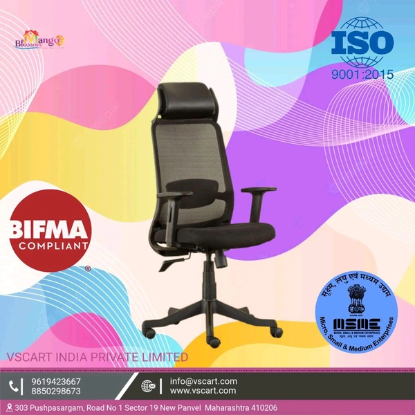 Mango Blossom Churchil High Back Office Chair Black  - Big, Black