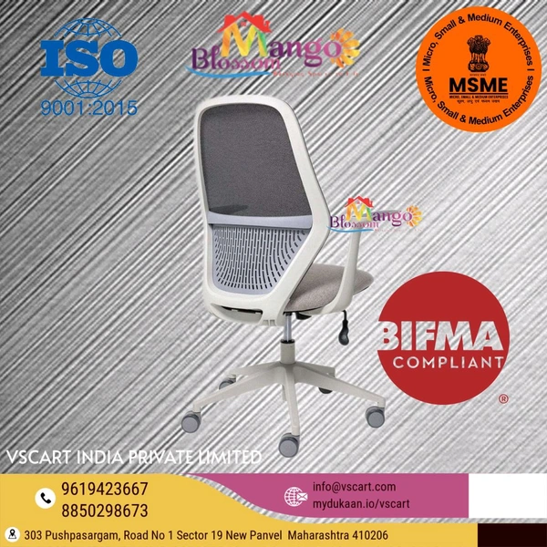 Mango Blossom Marvel Mid Back Mesh Office Chair Grey  - Medium, Alto