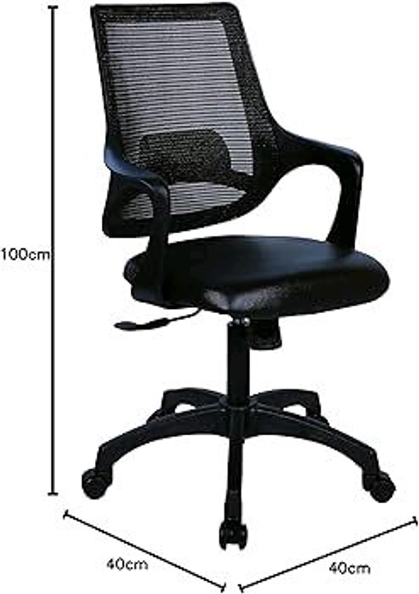 MANGO BLOSSOM NANO MID BACK MESH OFFICE CHAIR BLACK - Black, Medium