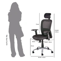 MANGO BLOSSOM ANTIGUA HIGH BACK MESH OFFICE CHAIR BLACK - Black