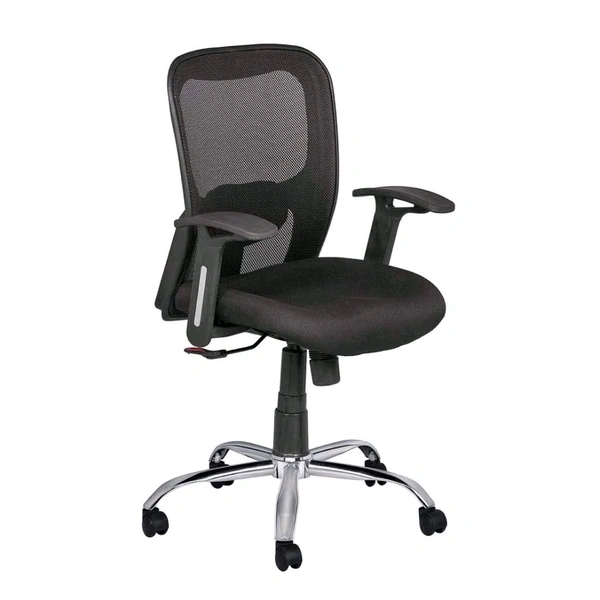 MANGO BLOSSOM ANTIGUA MID BACK MESH OFFICE CHAIR BLACK - Black
