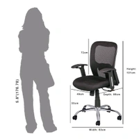 MANGO BLOSSOM ANTIGUA MID BACK MESH OFFICE CHAIR BLACK - Black