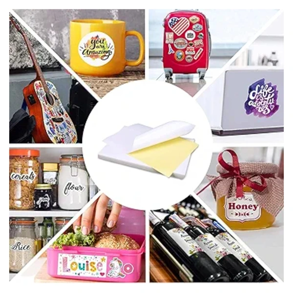 True-Ally Sticker Self-Adhesive Glossy Photo Paper A4 Size 120 GSM for Inkjet Printer (White) Waterproof, Dries Quickly DIY Sticker Printing Label Art (A4-40