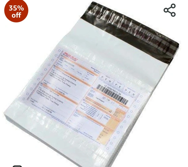 HETU Security Tamper Proof Courier Polybags/Pouches with Sealking Pod, 60 Micron, (Pack of 100) (06 Inch x 08 Inch)