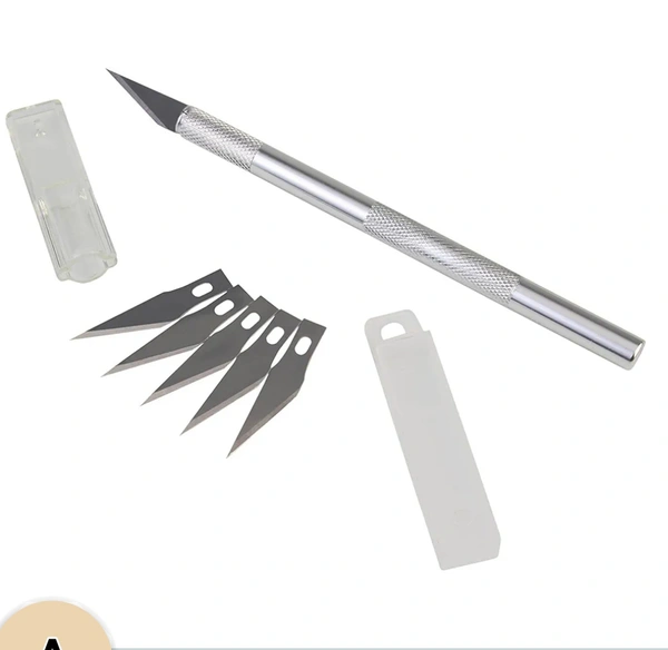 Mcare Detail Pen Knife with 5 Interchangeable Blades. Sharp Pen Cutter for crafts, arts, cutting & Precision Work