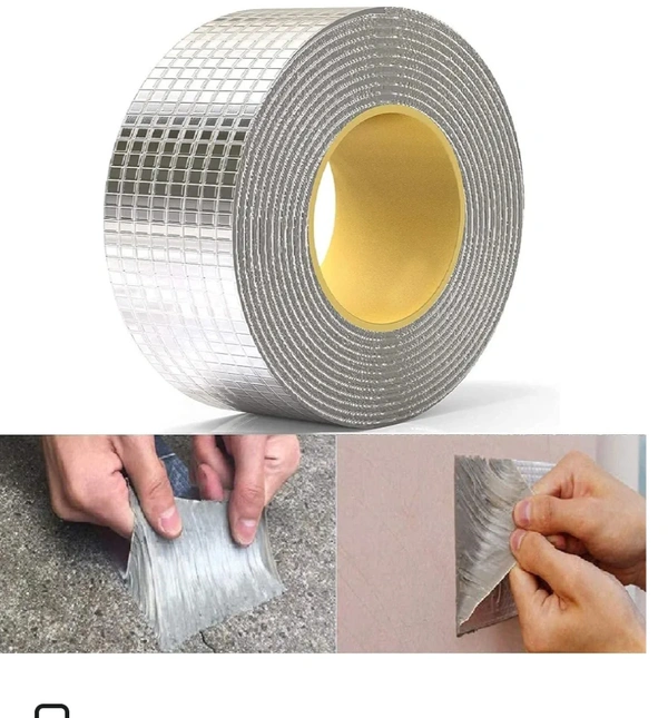 HONOLY Leakage Repair Waterproof Tape for Pipe Leakage Roof Water Leakage Solution Aluminium Foil Tape Waterproof Adhesive Tape Sealing Butyl Rubber Tape for Leakage (5CM*5M (Pack Of 1))77%off