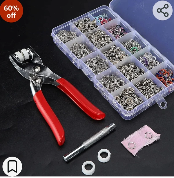 DREWIT ENTERPRISE Premium Snap Buttons, Easy to Operate 100 Sets Five Prong Buckles 100 Sets Snap Buckles Leather Snap Kit for Baby Children's Clothing for Household Machine Pliers Press Tool Kit