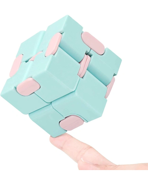 Adlon Infinity Cube Fidget Toy Stress Relieving Fidgeting Game for Kids and Adults,Cute Mini Unique Gadget for Anxiety Relief and Kill Time (Macaron Blue)