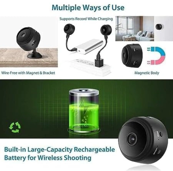 SONATA GOLD HD Mini Camera Wireless WiFi 1080P Home Security Nanny IP Ball Cam with Motion Detection Night Vision Wireless Cameras