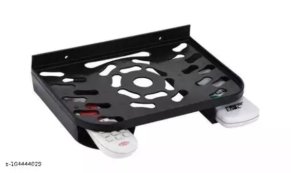 Wall Mount Set up box Stand Router Stand, Remote and Setup box Stand,Wall Mount Router Stand Set top Box Stand Setup Box Shelves Remote Holder Plastic Wall Shelf (Number of Shelves - 1, Black) 