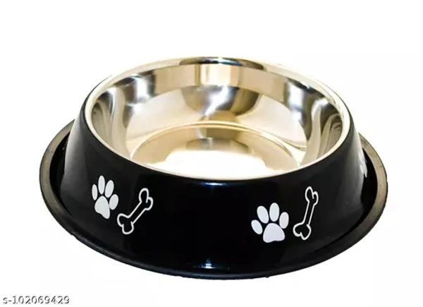 Fondle dog Stainless Steel Bowl with Anti Skid/Slip Rubber Base for Food and Water with Squeaky Pet Toy for Pets, Dogs, Puppy, Cat, Kittens