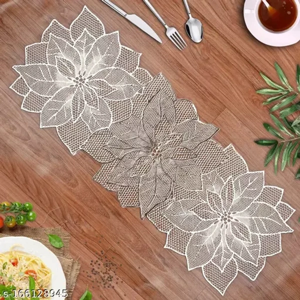 Dakshya Industries (Pack of 1) Gold PVC Table Runner