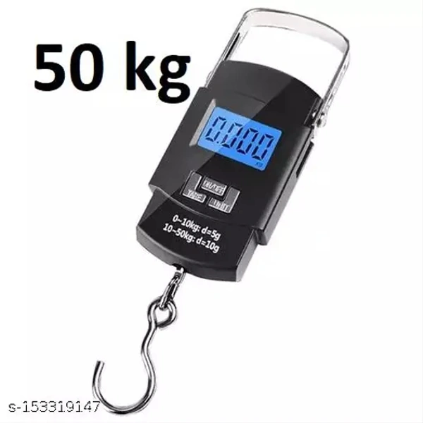 Hanging Scale, LCD Screen 50kgn weight capacity Portable Electronic Digital weight scale Digital led display, digital display with green light for easy use in day/night, Vegetable,vajan, grocery,kata,taraju,shop,computer kata,tarazu, ,sabzi, Weighing scale (Black) B