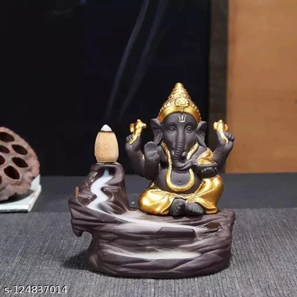 Smoke Ganesha Water Fountain Backflow incense burner with 10 Smoke Incense Cone FREE