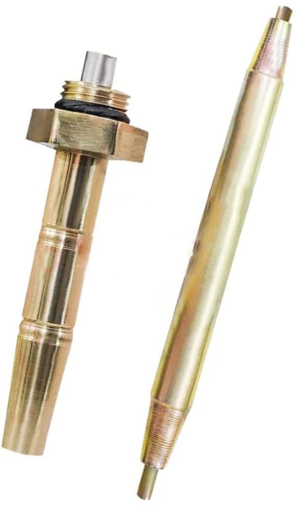 ENINE LPG Gas Long Valve for Lpg Cylinder Gas (14 Kg and 2/3/4/5Kg (16MM)) Gas Refiler in silver color Total Count Pack of 2 pc