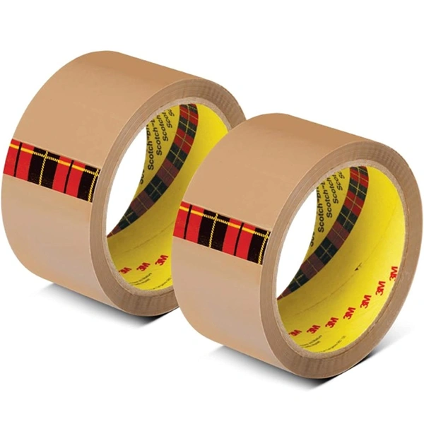 Scotch 3M BOPP Packaging Brown Tape (Tan) | 48mm x 50 Meter | Pack of 2 | for Packaging, Decorating and DIY