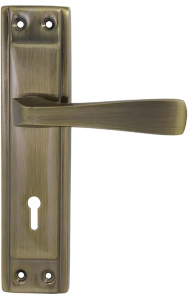 S&A Home Decor 7 INCHS Heavy Iron MORTICE Pair with 65 MM KY Lock for Main Door, Bedroom, Living Room, Brass Antique Finish || 3 Keys