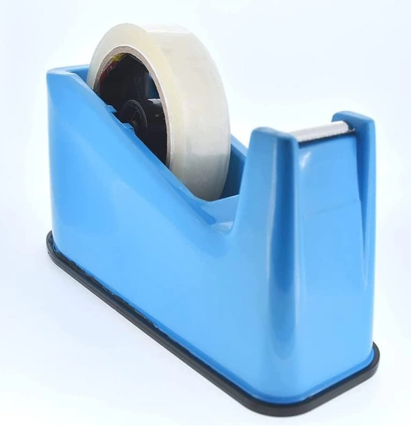 YBN Anti-Skid 0.5 Inch Cello Tape Dispenser with Free Cello Tape for Home, Office, School Use (Random Color)