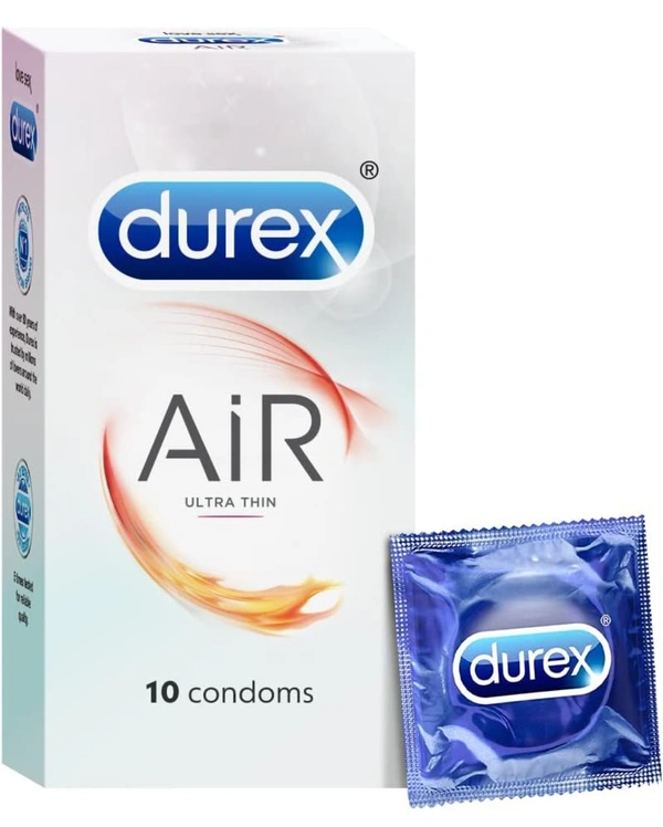 Durex Air Condoms for Men - 10 Count | Suitable for use with lubes & toys