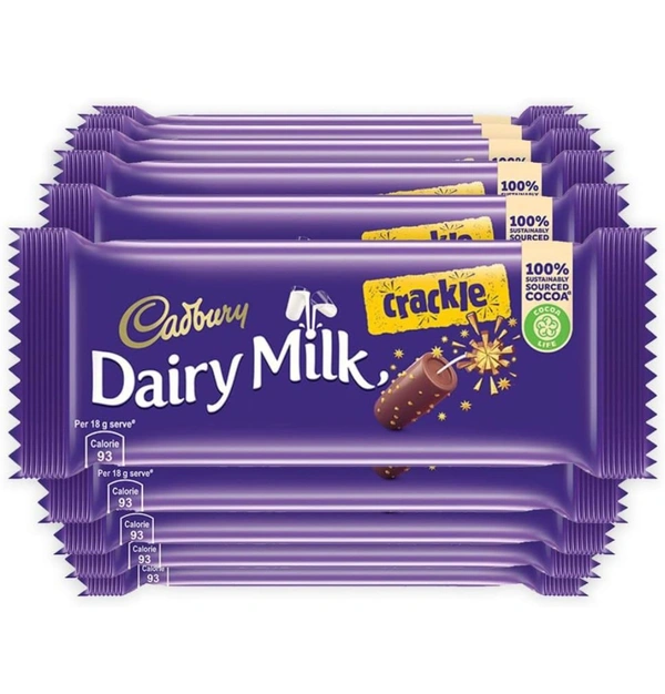 Cadbury Dairy Milk Crackle Chocolate Bar, 36 g - Pack of 10
