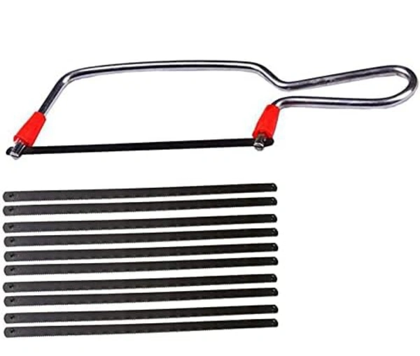 Inditrust Steel Junior Saw Mini Hacksaw Frame with 20 Crown Spare Blades (Black)