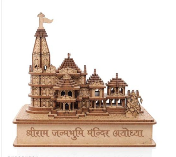 Ram Mandir Ayodhya Model 3D Replica Handcrafted Wooden Traditional - Intricate MDF Craftsmanship, Authentic DesignName: Ram Mandir Ayodhya Model 3D Replica Handcrafted Wooden Traditional - Intricate MDF Craftsmanship, Authentic DesignSuitable For: DashboardType: Dashboard And Leather PolishNet Quantity (N): 1Country of Origin: India