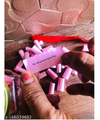 101 reason why i love you Best gift for birthday,anniversary,valentines dayName: 101 reason why i love you Best gift for birthday,anniversary,valentines dayMaterial: PaperProduct Breadth: 3 InchProduct Height: 6 InchProduct Length: 3 InchNet Quantity (N): 1paper rolled up design - 101 Pcs paper rolled up with messages and one glass bottle A great way to show your feeling to other