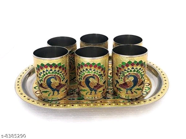 MEENAKARI GLASS AND TRAY SET PCENF5318 (6 GLASS + 1 TRAY)*Material: Stainless SteelCapacity: 1Product Breadth: Product Dependent Inch,CmProduct Height: Product Dependent Inch,CmProduct Length: Product Dependent Inch,CmNet Quantity (N): MultipackDispatch: 1 Day*Proof of Safe Delivery! Click to know on Safety Standards of Delivery Partners- https://ltl.sh/y_nZrAV3