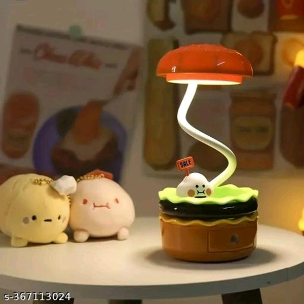 Burger Design Desk Night Lamp for Kids & Adults, Rechargeable Desk Lamp with Adjustable Neck Dimmable Touch Switch & Sharpener (Pack of 1, Multicolor)Name: Burger Design Desk Night Lamp for Kids & Adults, Rechargeable Desk Lamp with Adjustable Neck Dimmable Touch Switch & Sharpener (Pack of 1, Multicolor)Material: ABSAssembly: Fully AssembledBase Fixture Material: PCENF5385