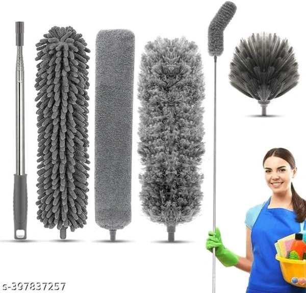Microfiber PCENF5407 Feather Duster 4PCS - Extendable & Bendable Dusters with Long Extension Pole, Washable Lightweight Dusters for Cleaning Ceiling Fan, High Ceiling (3 in 1 Duster)Name: Microfiber Feather Duster 4PCS - Extendable & Bendable Dusters with Long Extension Pole, Washable Lightweight Dusters for Cleaning Ceiling Fan, High Ceiling (3 in 1 Duster)Brush Material
