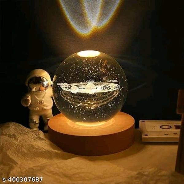 Hari enterprise PCENF5411 3D Crystal Ball Night Light Clear Galaxy LED Light with Wooden Base Glass Ball Ornaments Nightlight Decolamp with Touch Switch LED Light Decorative Lamp Gifts for Home Desktop Decor-MoonName: Hari enterprise 3D Crystal Ball Night Light Clear Galaxy LED Light with Wooden Base Glass Ball Ornaments Nightlight Decolamp with Touch Switch LED Light 