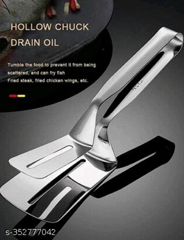 Food Tongs PCENF5422 | SS Tongs Clamp | Spatula Tongs | Steak Clamp | BBQ Cooking Tool Frying Turner | Double Sided Spatula |Multifunctional Stainless Steel Food Flipping Clip | Steak Tong Food Clamp | Hamburgers Patties Pancakes Kitchen Tongs | Pack of 1 |Name: Food Tongs | SS Tongs Clamp | Spatula Tongs | Steak Clamp | BBQ Cooking Tool Frying Turner | Double Sided Spatula
