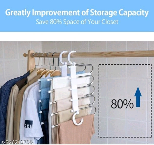 Pack Of PCENF5430 2 Stainless Steel 5 In 1 Hanger PackGT Span Mystic Metal 5 in 1 Magic Foldable Hangers for Clothes, Hanger for Wardrobe, Foldable Hanger for Saree, Multi-Purpose Hanger for Clothes, Stainless Steel Hangers of 2Name: Pack Of 2 Stainless Steel 5 In 1 Hanger PackGT Span Mystic Metal 5 in 1 Magic Foldable Hangers for Clothes, Hanger for Wardrobe