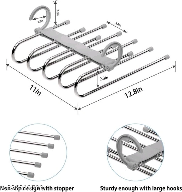 Pack Of PCENF5430 2 Stainless Steel 5 In 1 Hanger PackGT Span Mystic Metal 5 in 1 Magic Foldable Hangers for Clothes, Hanger for Wardrobe, Foldable Hanger for Saree, Multi-Purpose Hanger for Clothes, Stainless Steel Hangers of 2Name: Pack Of 2 Stainless Steel 5 In 1 Hanger PackGT Span Mystic Metal 5 in 1 Magic Foldable Hangers for Clothes, Hanger for Wardrobe