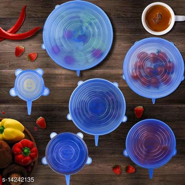 Set of 6 PCENF5432 Reusable Safety Silicone Stretch Dishwasher Microwave and Freezer Safe Lids Flexible Covers for Rectangle Round Square - Bowls Dishes Plates Cans Jars Glassware and Mugs - MulticolourName: Set of 6 Reusable Safety Silicone Stretch Dishwasher Microwave and Freezer Safe Lids Flexible Covers for Rectangle Round Square 