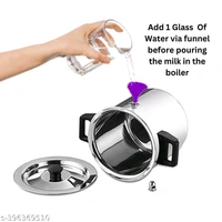 Stainless Steel Milk Boiler PCENF5439 | Milk Cooker | Milk Pot With Handle, Whistle And FunnelName: 1 Litre Stainless Steel Milk Boiler | Milk Cooker | Milk Pot With Handle, Whistle And FunnelMaterial: Stainless SteelSurface Coating: Non CoatedUsage: Multi-UtilityFeatures: Both Gas stovetop & Induction CompatibleProduct Breadth: 13 CmProduct Height: 13 CmProduct Length: 13 CmNet - 1.5 Litre