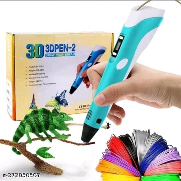 3D PCENF5441 Printing Drawing Pen with 3 pcs x 1.75mm PLA Filament for Kids and Adults Creative Modelling, ProjectName: 3D Printing Drawing Pen with 3 pcs x 1.75mm PLA Filament for Kids and Adults Creative Modelling, ProjectInk Colour: MulticolourNet Quantity (N): 1Easy to Use & Safe for Kids:- Simply Plug-in the 3D Pen , Set the Desired Temperature & when the LED in the 3D Pen 