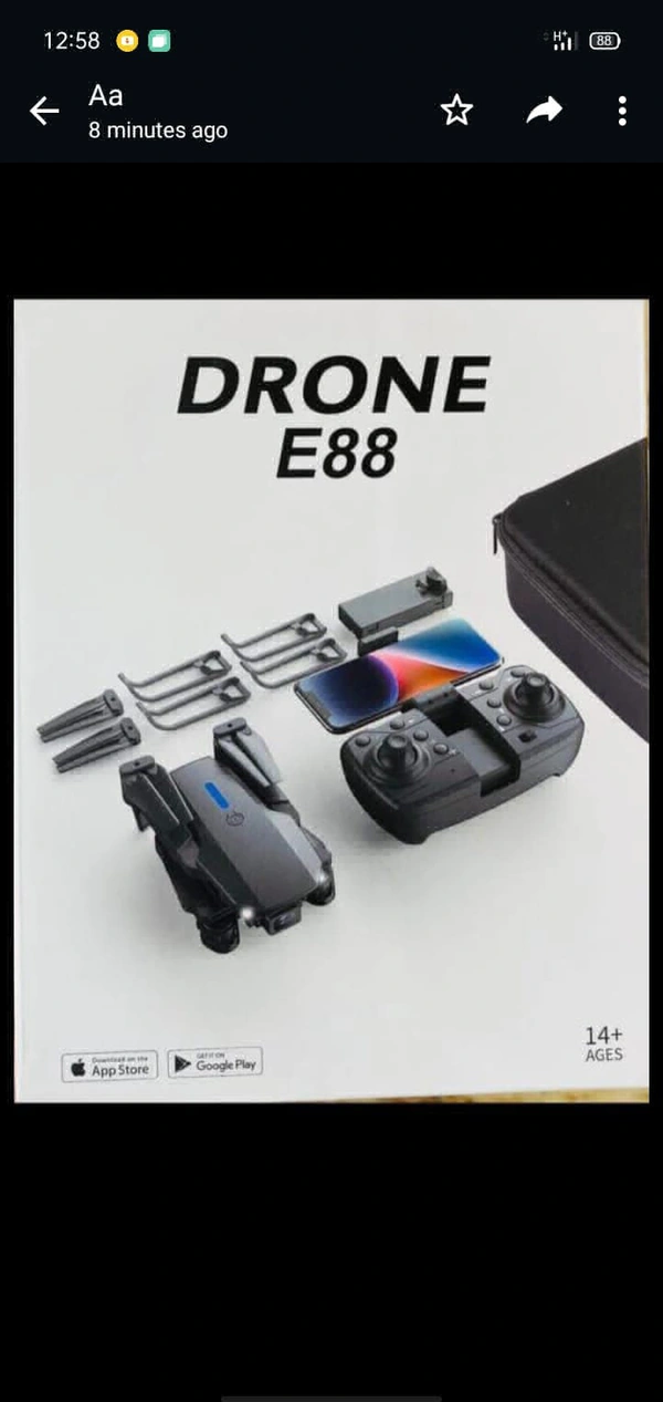 E88 Pro Dual Camera Drone  - Red, Standard