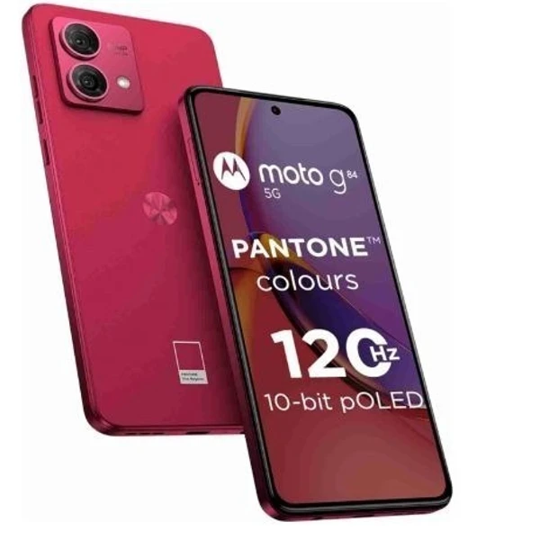 Motorola G84 5G (Viva Magenta, 12GB RAM, 256GB Storage) | 50MP (OIS) | 16MP Front Camera | Snapdragon 695 Processor | Ultra Premium Vegan Leather Design | Unbelievable 5G Speeds with 14 5G Bands