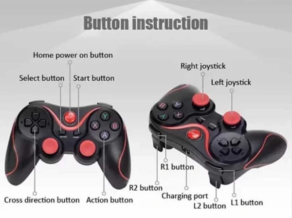 X3 Wireless Bluetooth Gamepad For Android/Windows/Smart TV/Smart Box (All Games Support  - Black, Large, Gaming