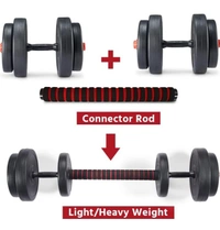 Excellfit 3 IN 1 Convertible Dumbbells Set and Fitness Kit for Men and Women Whole Body Strength Training Workout, Adjustable Dumble Exercise Set. (10KG PLATES(2.5KGX4)  - Black, 10 Kgs ( 2.5 Kgx4 )