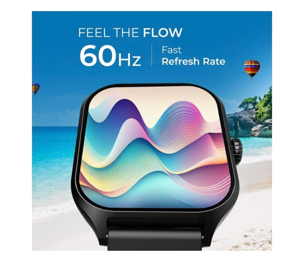 beatXP Marv Raze 1.96" HD Display, Advanced Bluetooth Calling Smart Watch, Smart AI Voice Assistant, 60 Hz Refresh Rate, Health, SpO2 & Stress Monitoring, Fast Charging (Black) - Black, 1.96